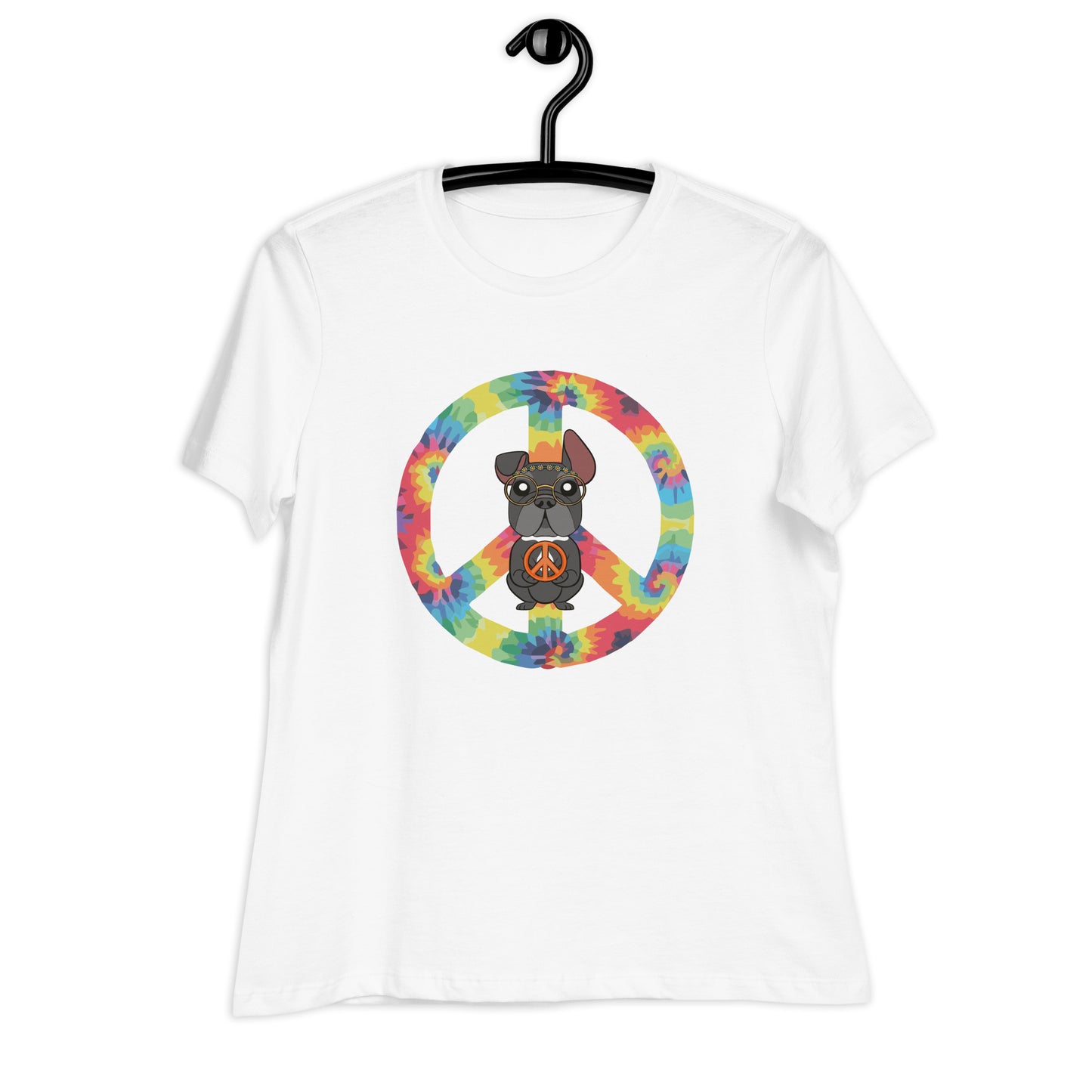 Frenchie Peace Women's Relaxed T-Shirt