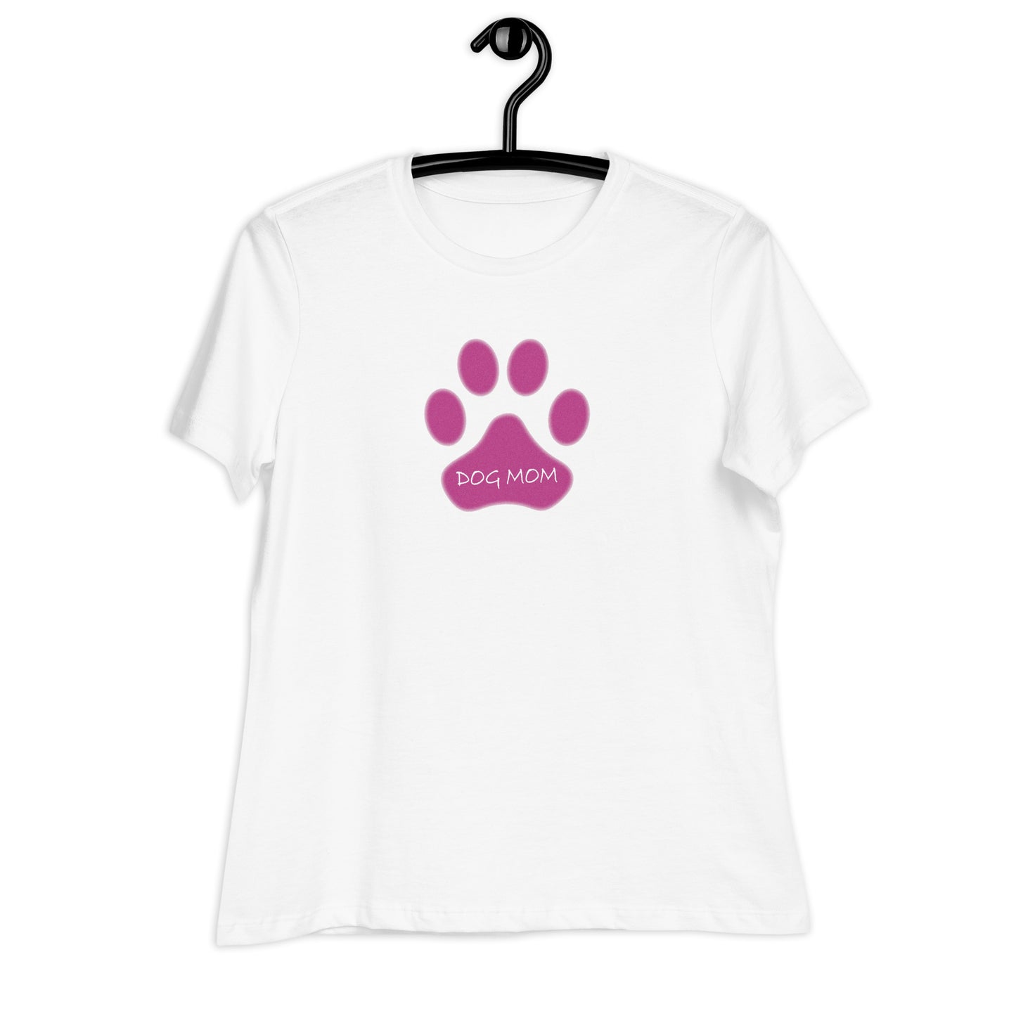 Dog Mom Paw - Pink - Women's Relaxed T-Shirt